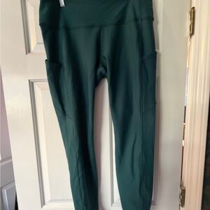 Lululemon Athletica - Dark Green Lined Leggings